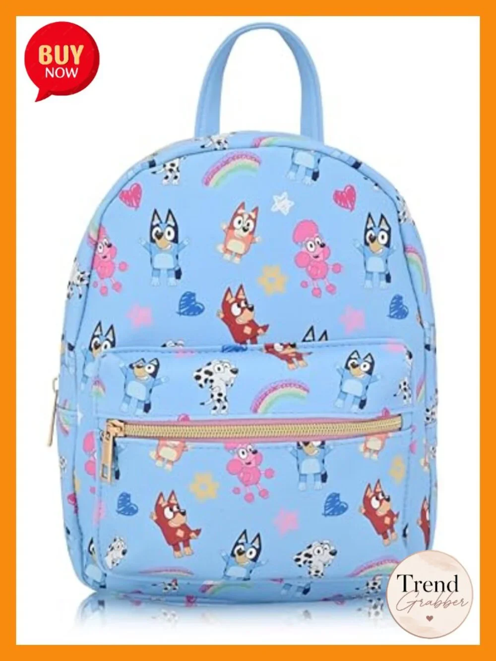 Officially Licensed Bluey Mini Backpack PU Leather Adjustable Straps Cute Purse